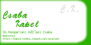 csaba kapel business card